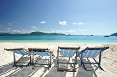 beach, sand, beach chairs