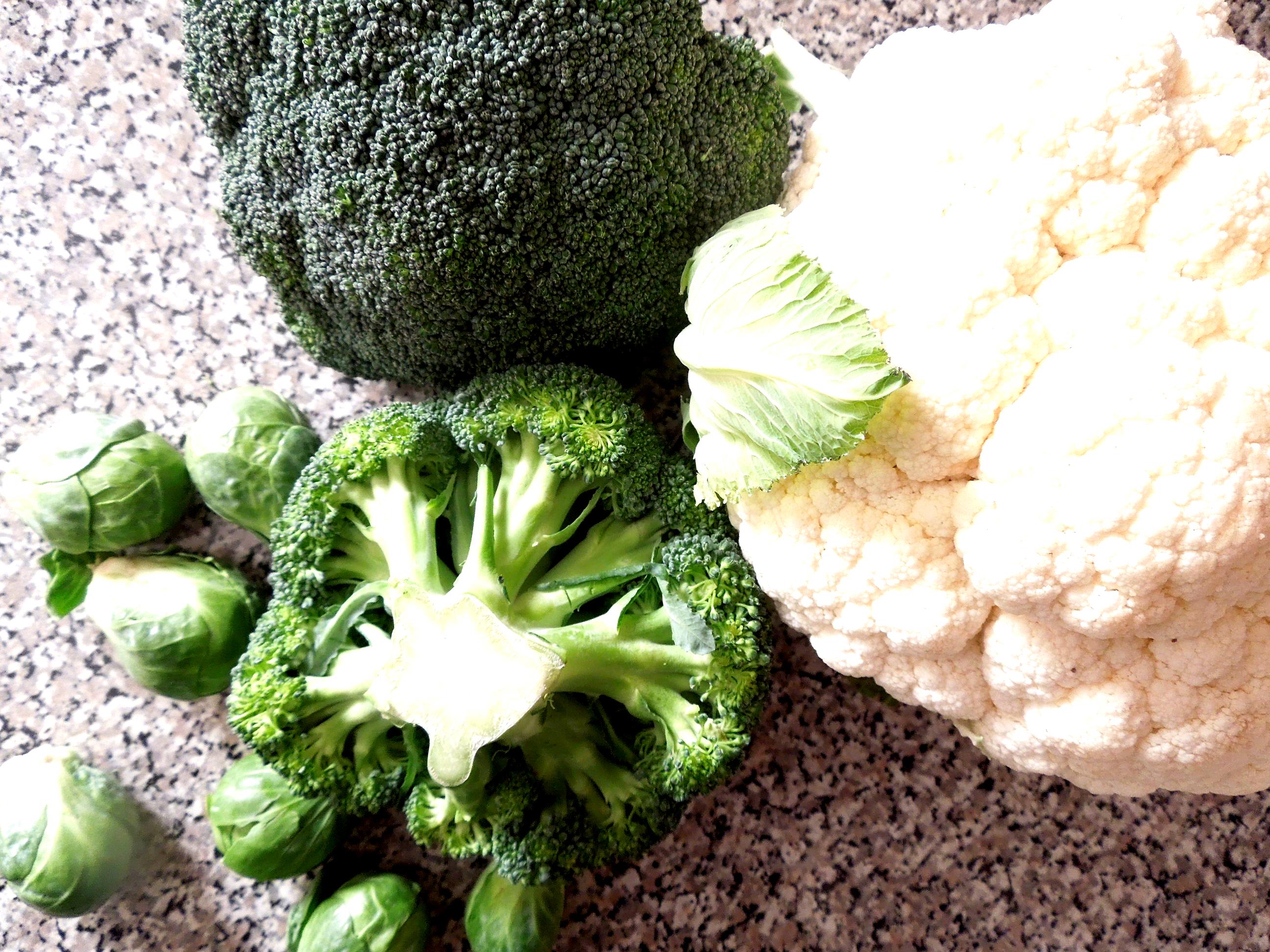 Broccoli, cauliflower, Brussels sprouts, cruciferous